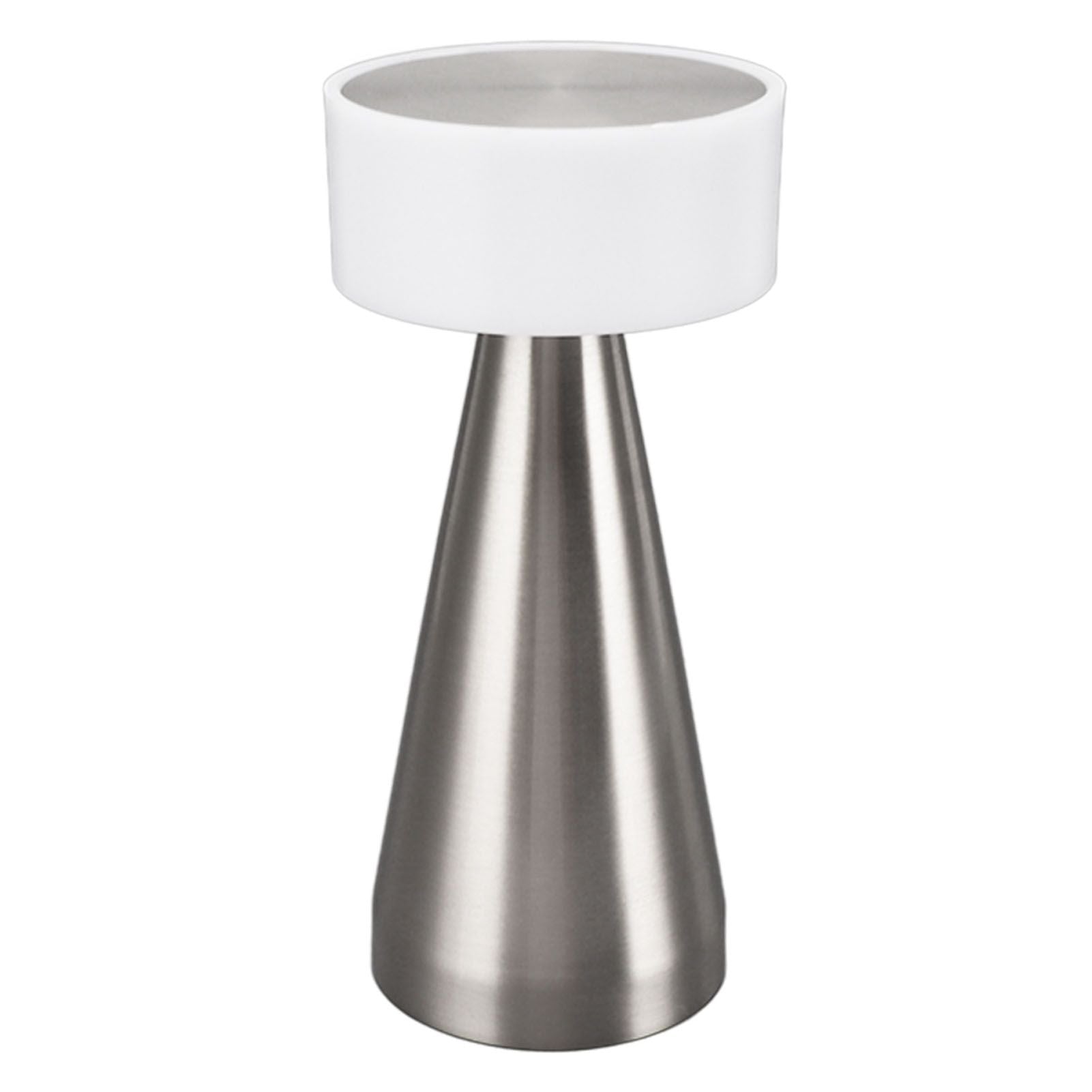 Portable LED Table Lamp 3 Color Temperatures Stepless Dimming 1800mAh Rechargeable Battery Nightstand Lamp Bedside Lamp Silver