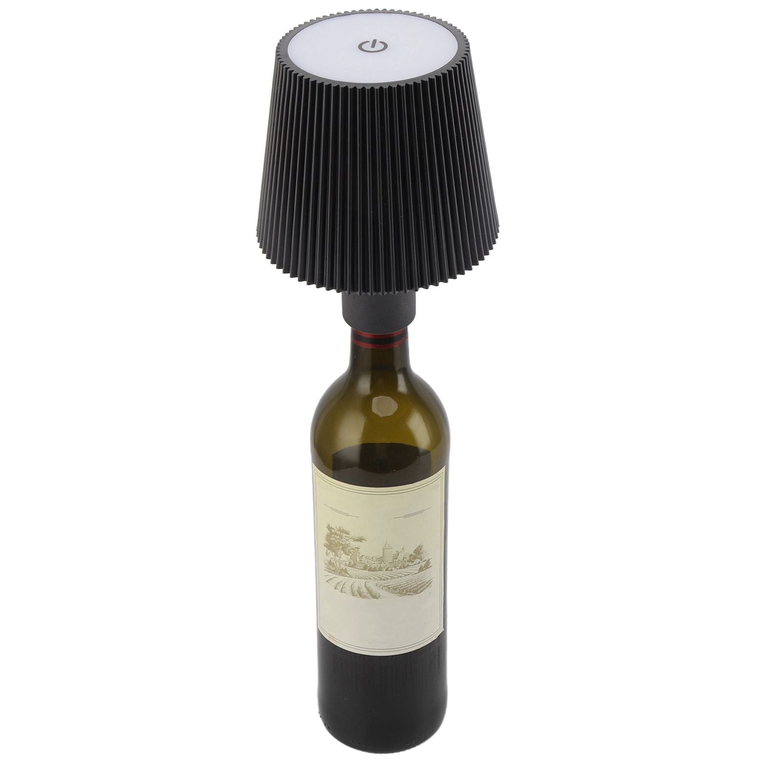 Wine Bottle LED Lamp Cordless Waterproof Table Lamp 2000mAh Rechargeable Night Light for Outdoors Bars Restaurant Black