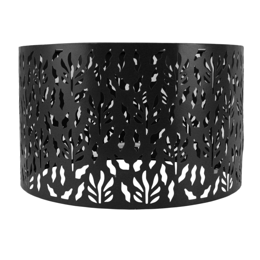 Metal Lamp Shades Hollow Carved Lampshade Modern Style Hollow Lampshade Compatible with E27 E14 Lamp Holder Water Grass Leaf Black