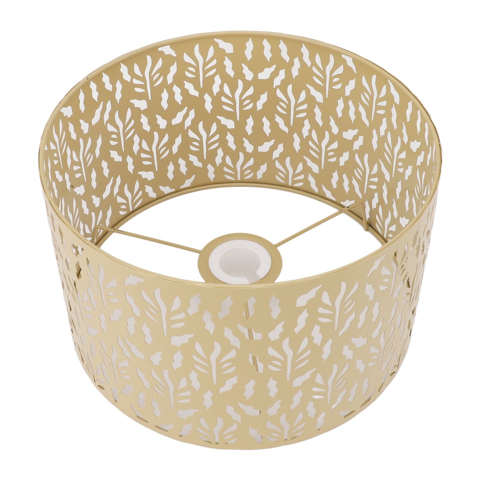 Metal Lamp Shades Hollow Carved Lampshade Modern Style Hollow Lampshade Compatible with E27 E14 Lamp Holder Water Grass Leaf Yellow