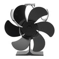 6 Blades Heat Powered Stove Fan High Temperature Resistance Self Starting Wood Burning Stove Fireplace Fan Black Diameter 152mm