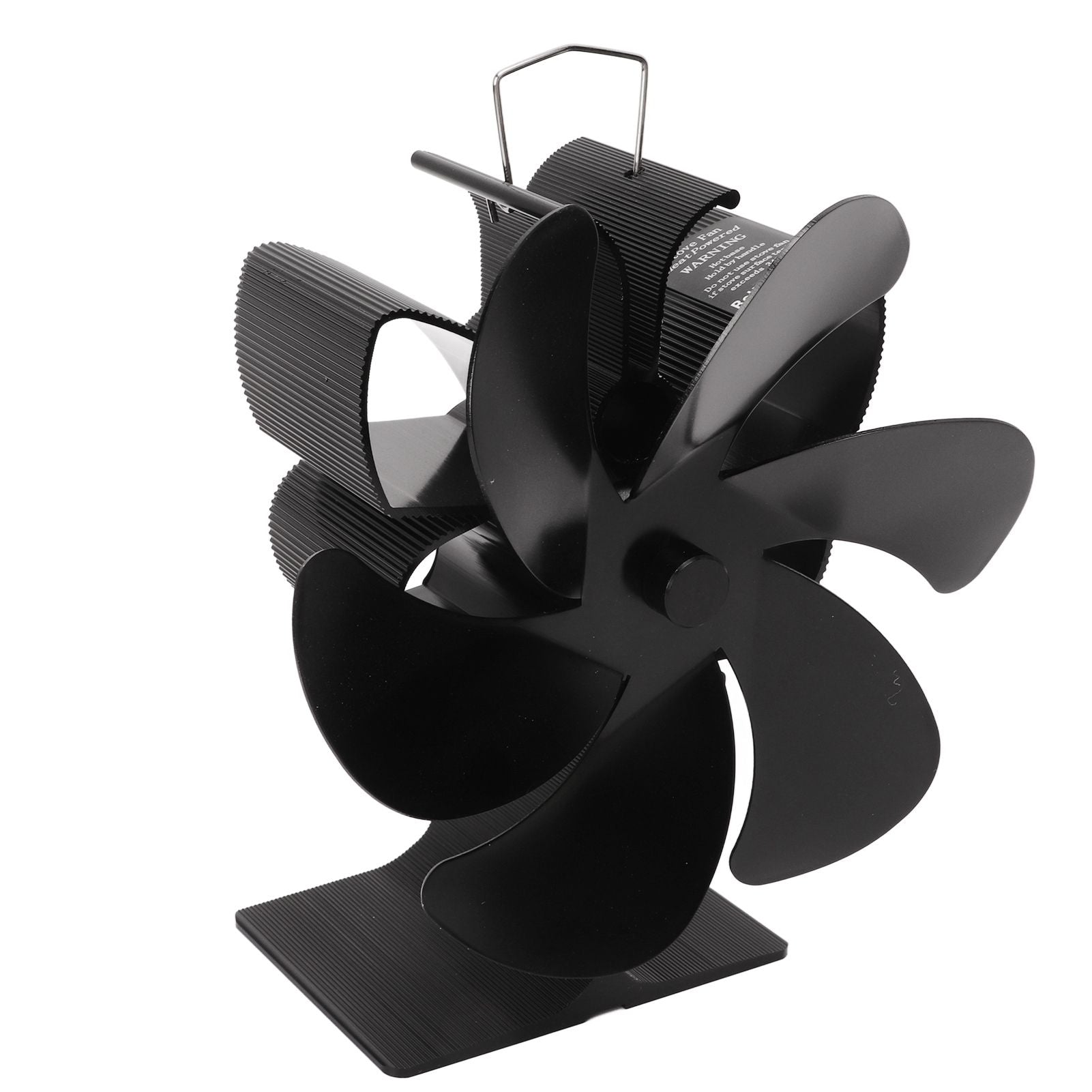 6 Blade Stove Eco Fan Black Self Starting High Temperature Resistance Energy Efficiency Heat Powered Fan for Home