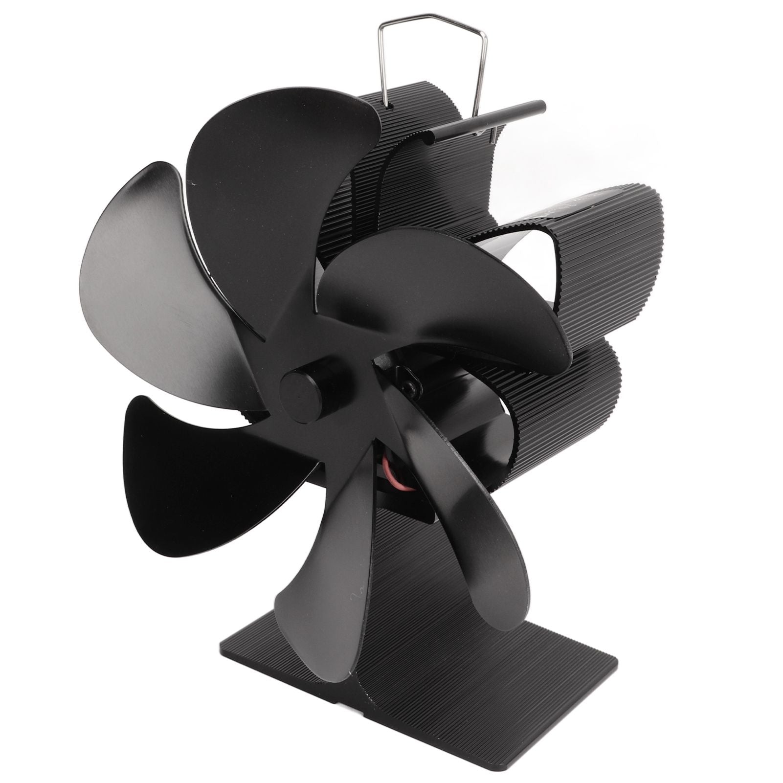 6 Blade Stove Eco Fan Black Self Starting High Temperature Resistance Energy Efficiency Heat Powered Fan for Home