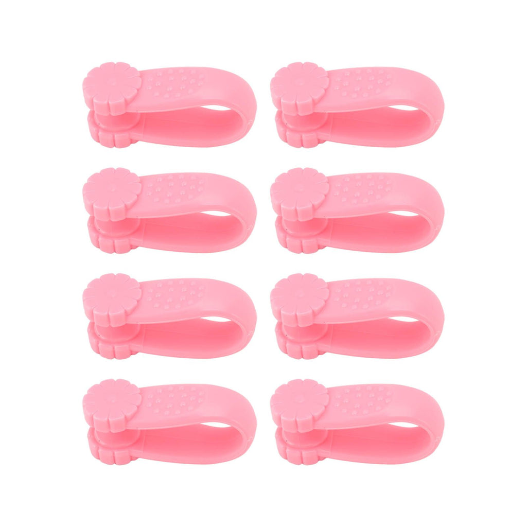 8PCS Hand Pressure Point Tool Plastic Hand Acupressure Clip for Between Thumb and Index Migraine Headache Relief Pink