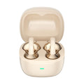 Y63 Zero Pressure Open Ear Wireless Earbuds Bluetooth 6.0 Heavy Bass Headphones，Cream Skin