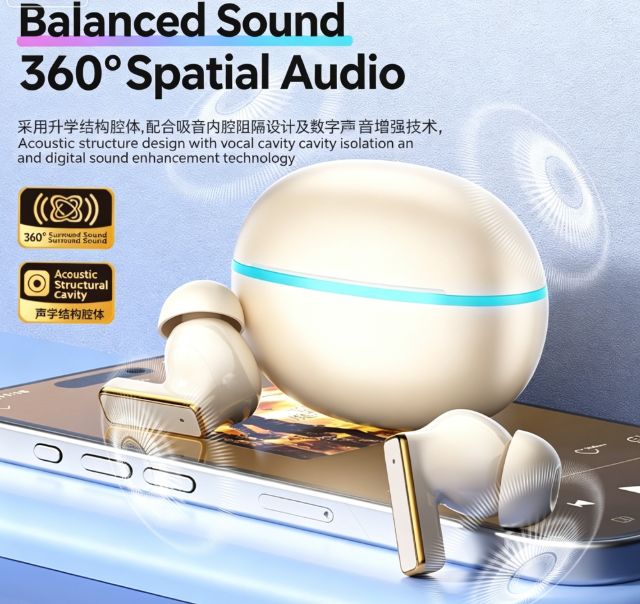Y9 Wireless Bluetooth 6.0 Heavy Bass Earphones，white