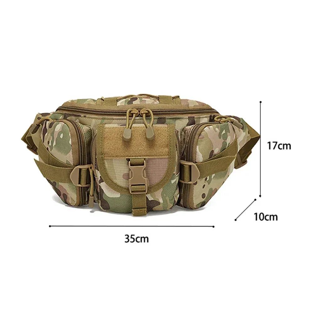 Outdoor Sports Fanny Pack Multipurpose Belt Bag for Camping Hiking Traveling Running Fishing - Army Green