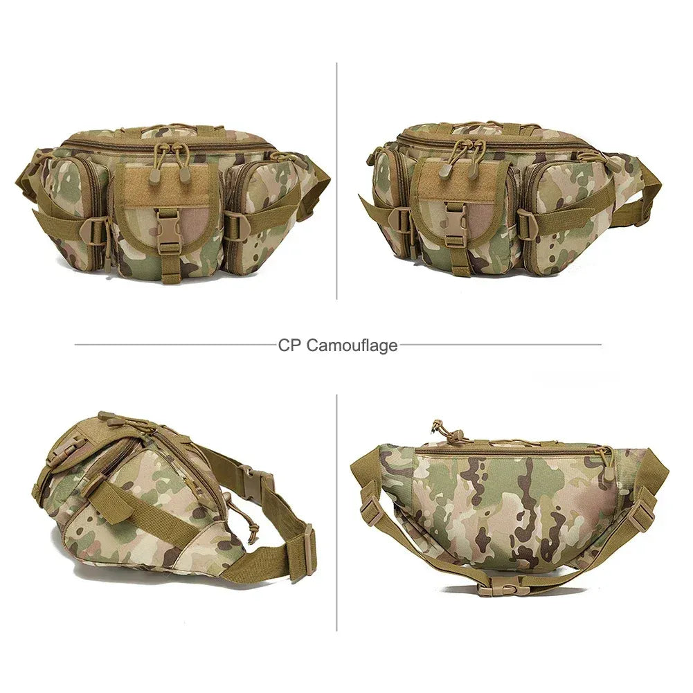 Outdoor Sports Fanny Pack Multipurpose Belt Bag for Camping Hiking Traveling Running Fishing - Digital