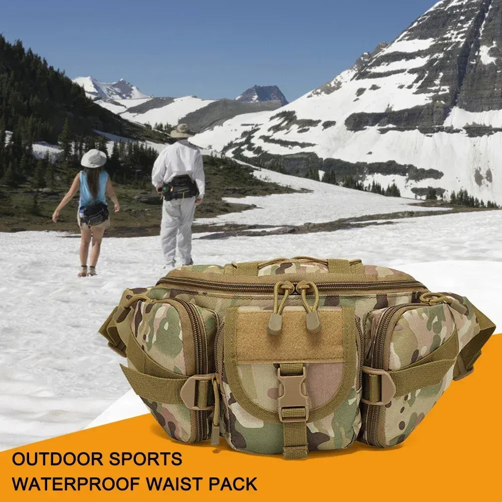 Outdoor Sports Fanny Pack Multipurpose Belt Bag for Camping Hiking Traveling Running Fishing - Camouflage