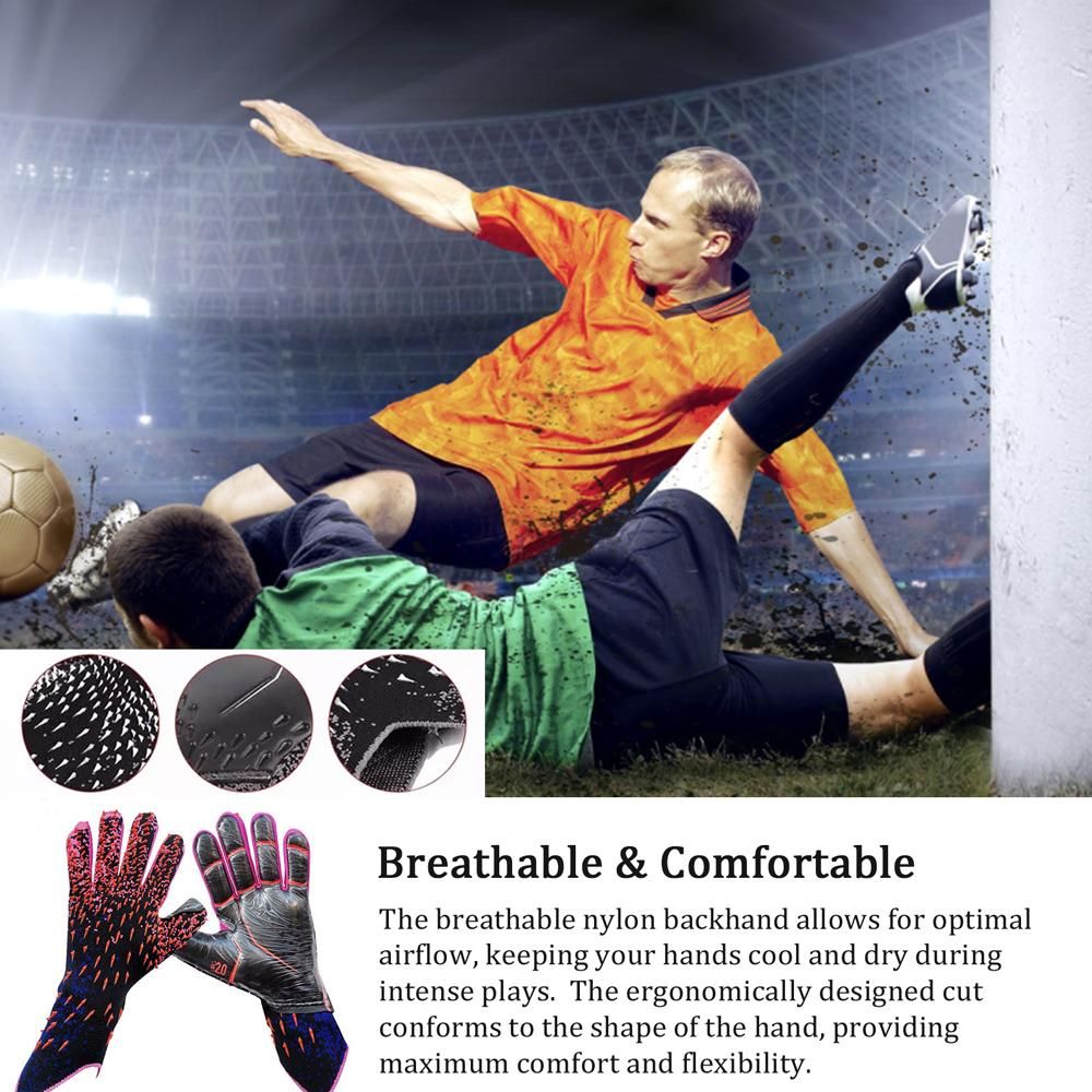 Soccer Goalkeeper Gloves Thickened Breathable Football Gloves Anti-Slip Latex Training Gloves for Teenagers Adults - 8#