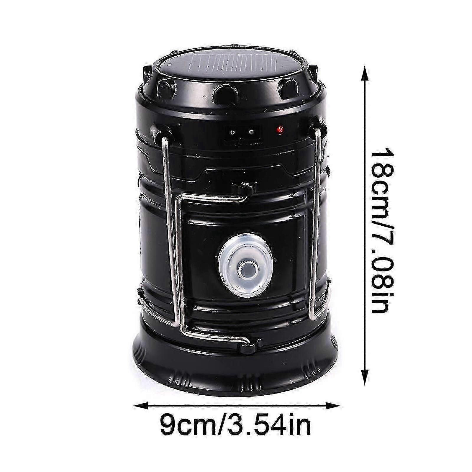 Portable Rechargeable Solar LED Lantern for Camping, Self-Collapsible and Powerful