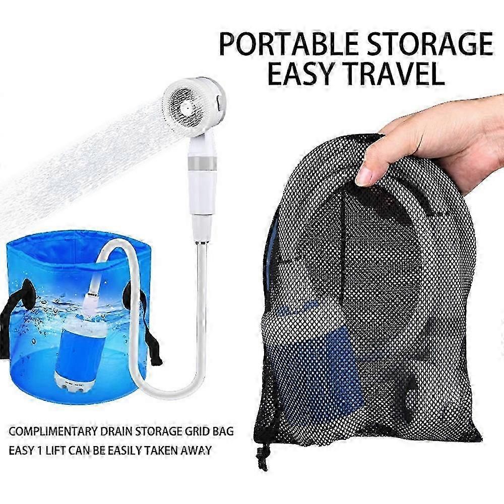 Type A 4000mAh Electric Shower, Camping Portable Shower Head Pump for Outdoor Hiking Travel