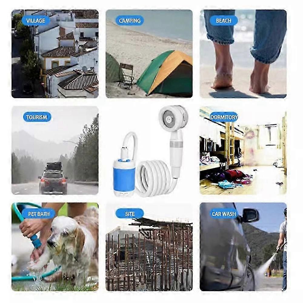 Type A 4000mAh Electric Shower, Camping Portable Shower Head Pump for Outdoor Hiking Travel