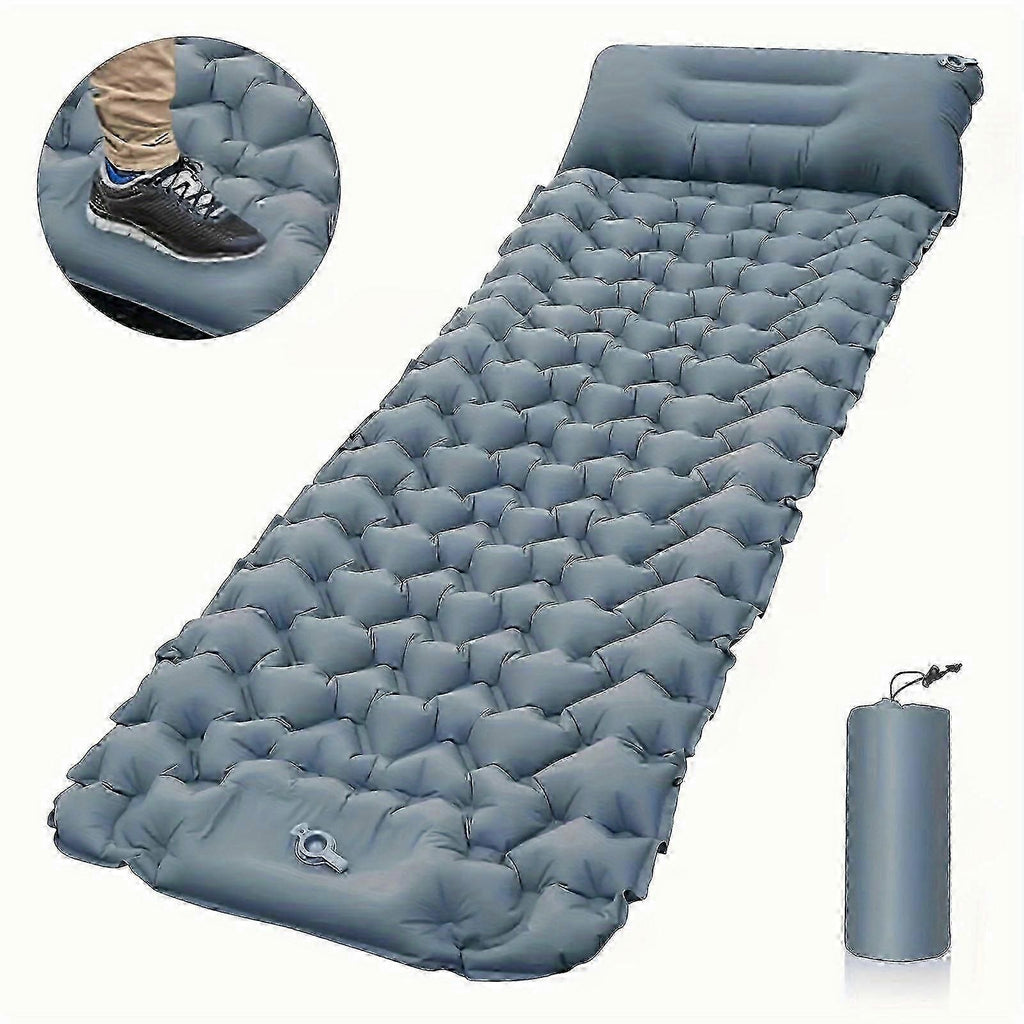 Portable Sleeping Pad, Camping Inflatable Mattress With Pillows, Folding Ultralight Air Cushion For Outdoor Hiking Trekking well - Green