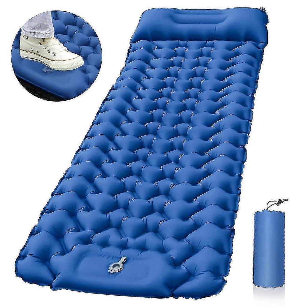 Portable Sleeping Pad, Camping Inflatable Mattress With Pillows, Folding Ultralight Air Cushion For Outdoor Hiking Trekking well - Green
