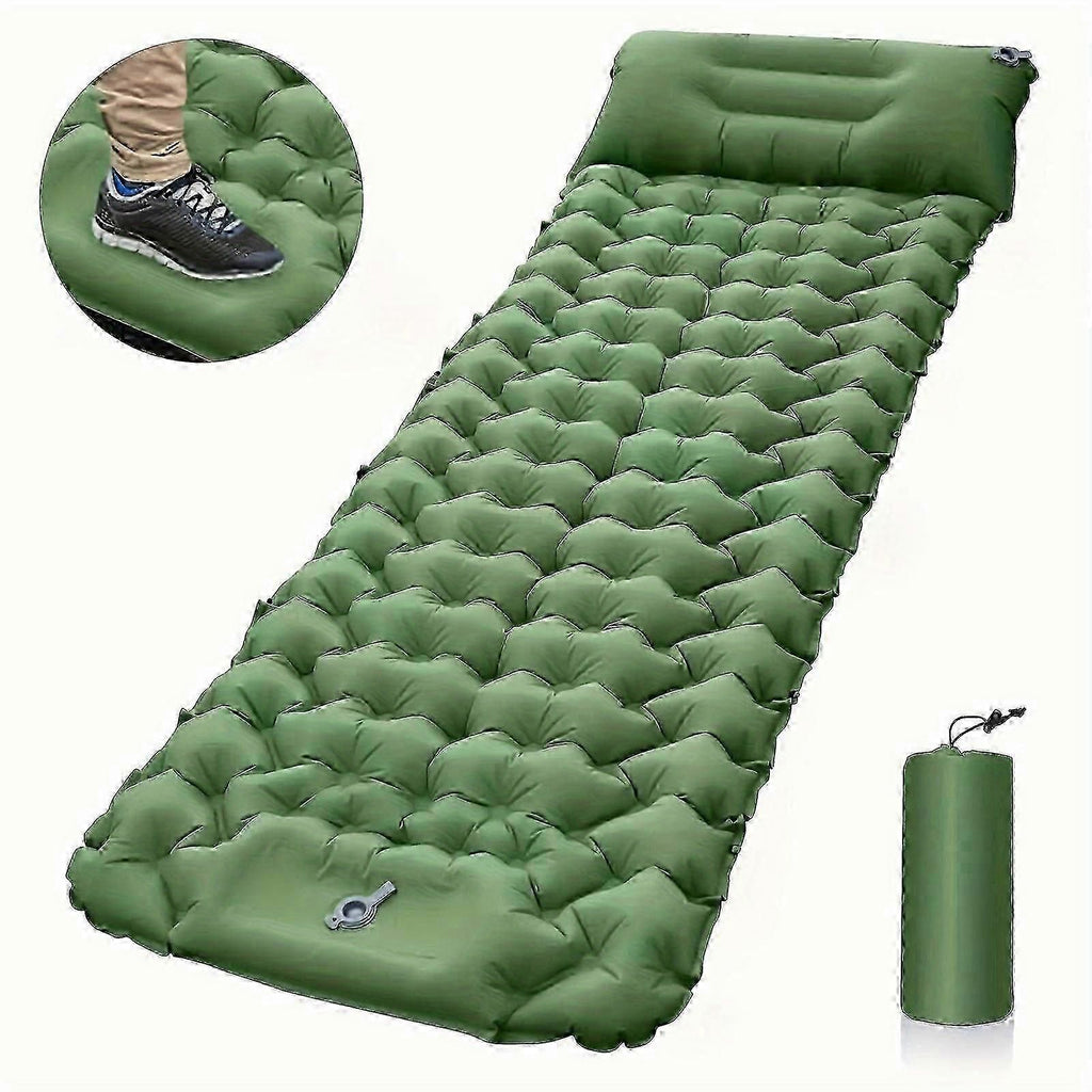 Portable Sleeping Pad, Camping Inflatable Mattress With Pillows, Folding Ultralight Air Cushion For Outdoor Hiking Trekking well - Orange