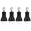 LED Camping Lantern, Super Bright Outdoor Waterproof Light with Hook, Ideal for Hiking, Fishing, Parties, 4-Pack Black
