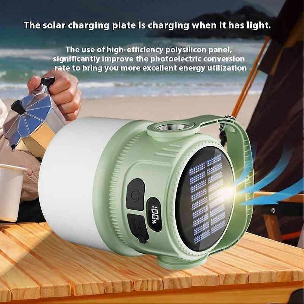 LED Solar Bulb Light Rechargeable Portable Lanterns Waterproof Outdoor Night Market Camping Tent Outage Emergency Lamp White