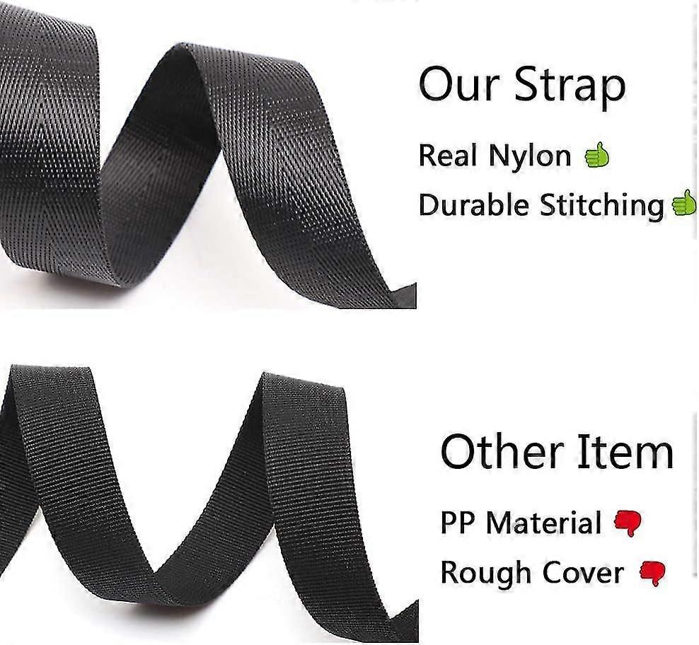 6 Pack Black Nylon Tie Down Straps with Zinc Alloy Lock (Black, 2m x 25mm)