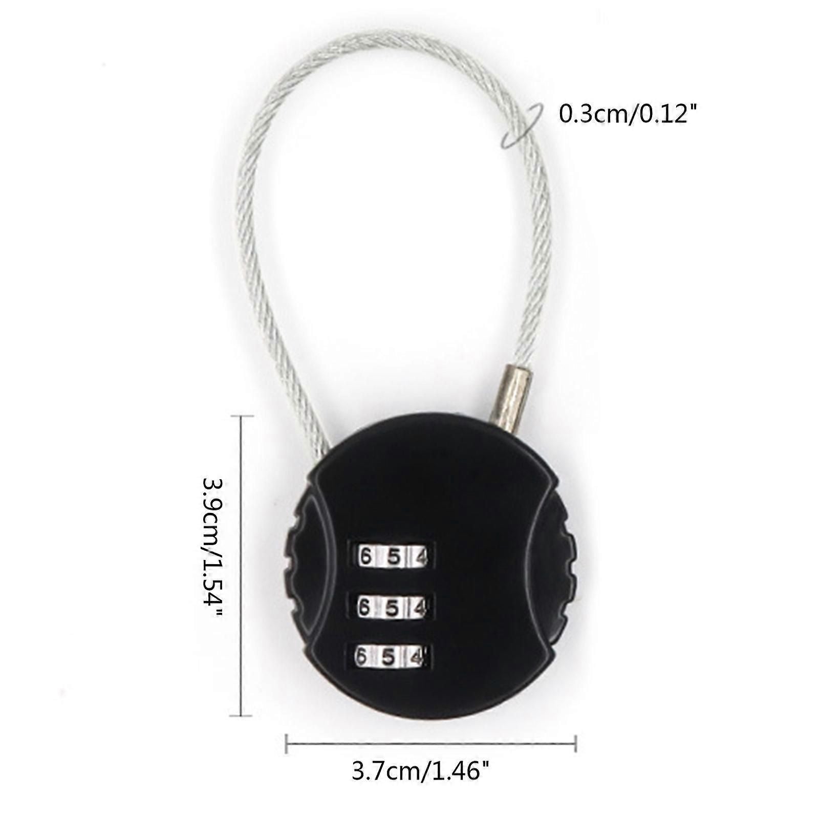 Resettable Travel Cable Lock 3Digit Helmet Lock Multipurpose Electric Bicycle Lock Suitcase Luggage Lock Code Lock Cable -Red
