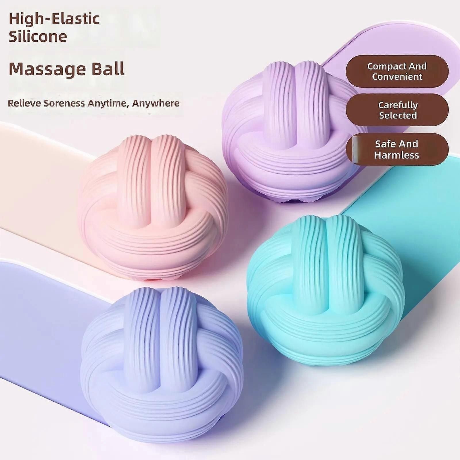 Massage Balls for Deep Tissue Muscle Recovery, Trigger Point Therapy Ball for Back, Neck, Shoulder, Foot and Body Relaxation - Pink