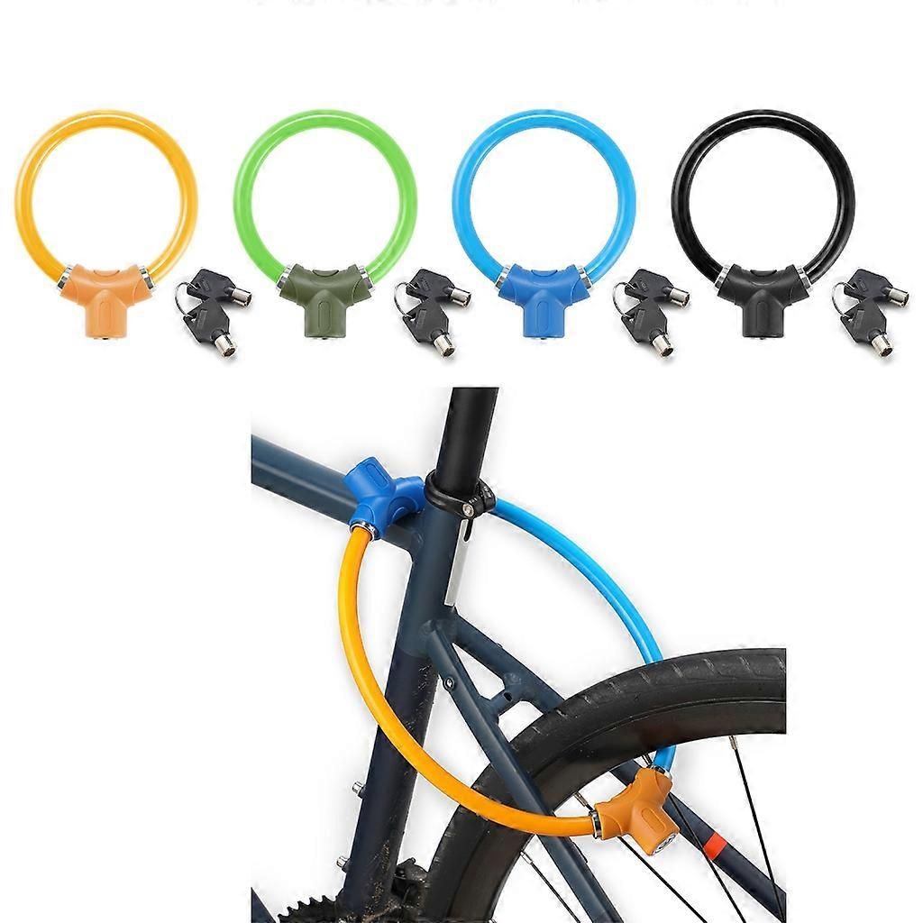 Rings Shape Bicycles Antitheft Lock High Security Mountain Bicycles Lock - Orange