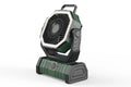 Portable Camping Fan with Light Large Capacity Outdoor Rechargeable Tent Fan - Army Green