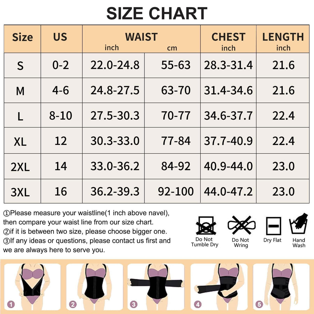 Waist Trainer Vest For Women Corset Trimmer Belt Slimming Body Shaper Tummy Control Cincher - S