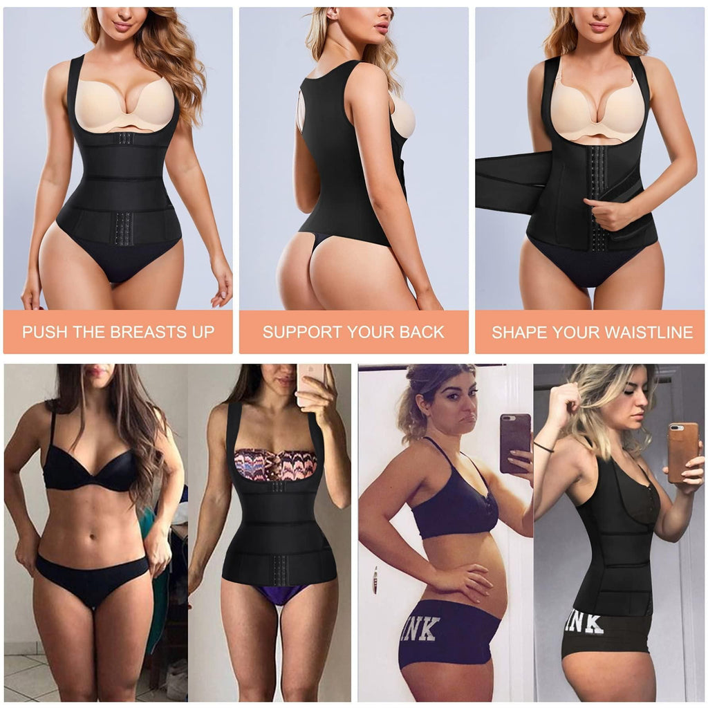Waist Trainer Vest For Women Corset Trimmer Belt Slimming Body Shaper Tummy Control Cincher - S