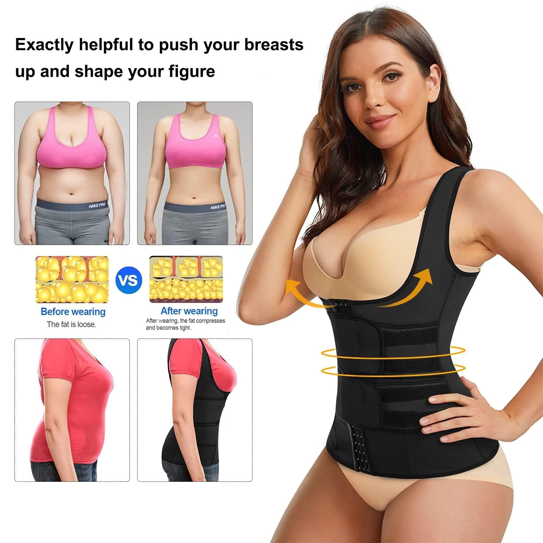 Waist Trainer Vest For Women Corset Trimmer Belt Slimming Body Shaper Tummy Control Cincher - S