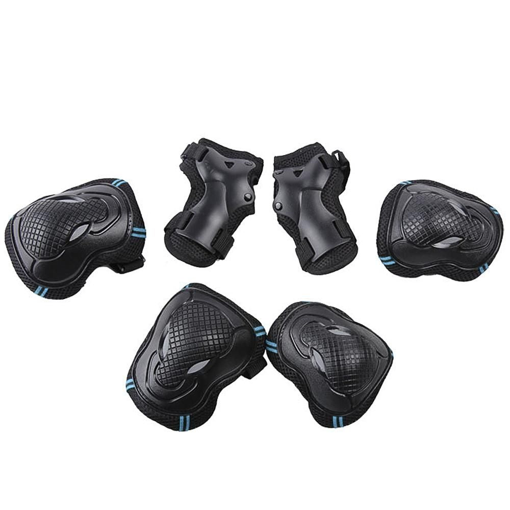 6Pcs Protective Gear Set Knee Elbow Wrist Guards for Skateboard Cycling Riding - M