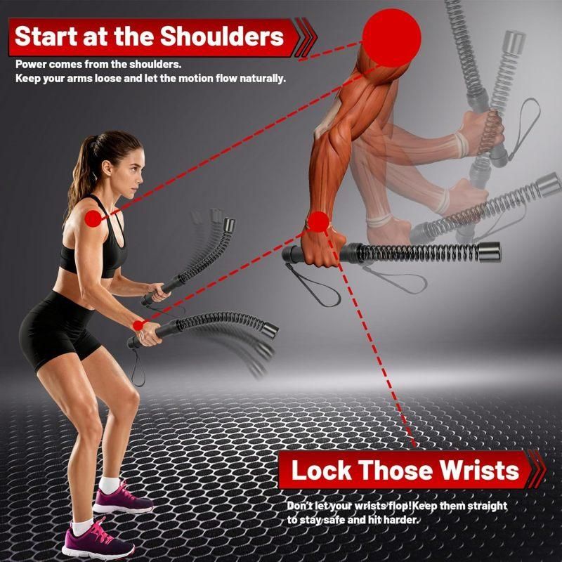 Battle Rope 2pc Cordless Portable Training Rope Fitness HIIT Muscle Exercise Black