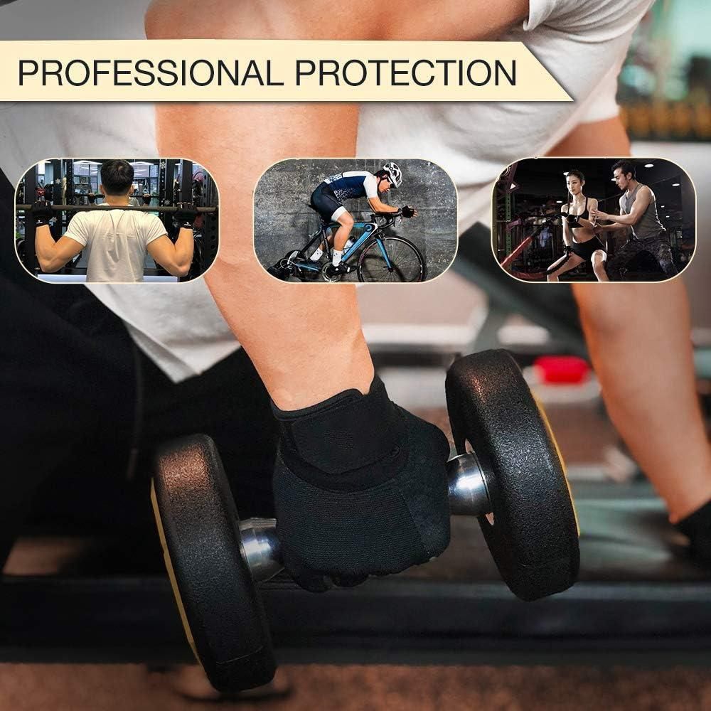 Fitness Gloves Half Finger Breathable Non Slip Weightlifting Training Workout Palm Support For Men And Women - Black XL