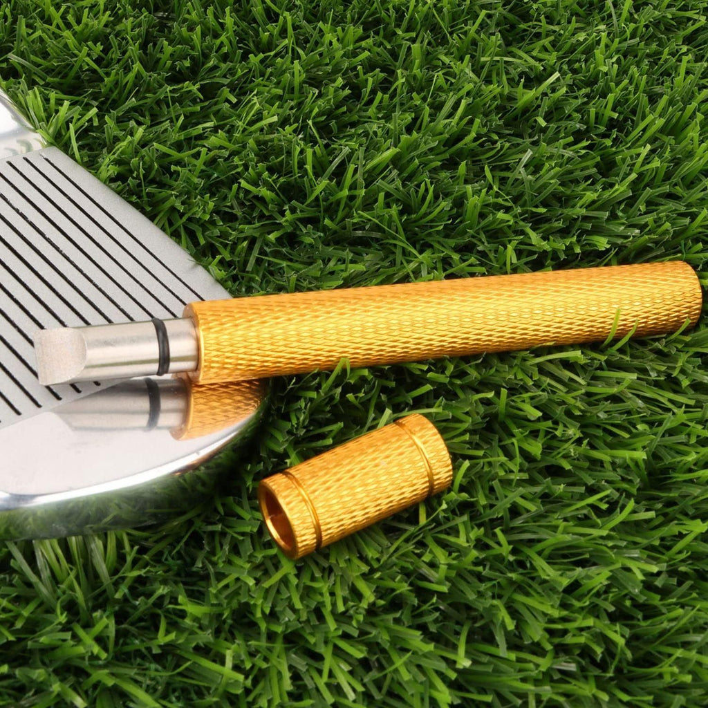 Golf Club Groove Cleaning Tool Wedge and Iron Groove Sharpener Golf Accessory - Gold