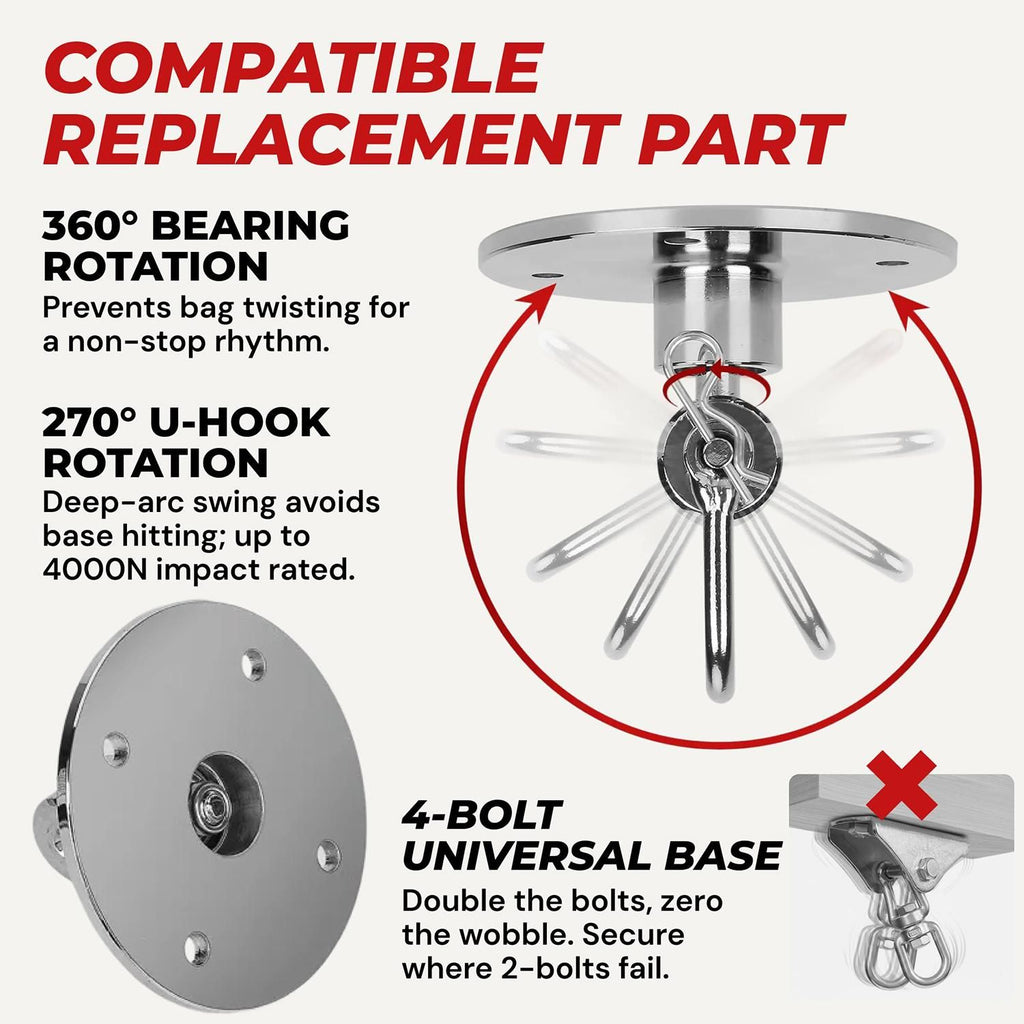 2PCS Heavy Duty Speed Bag Mount Hardware Set with Quick Release Pin Boxing Accessories Silver