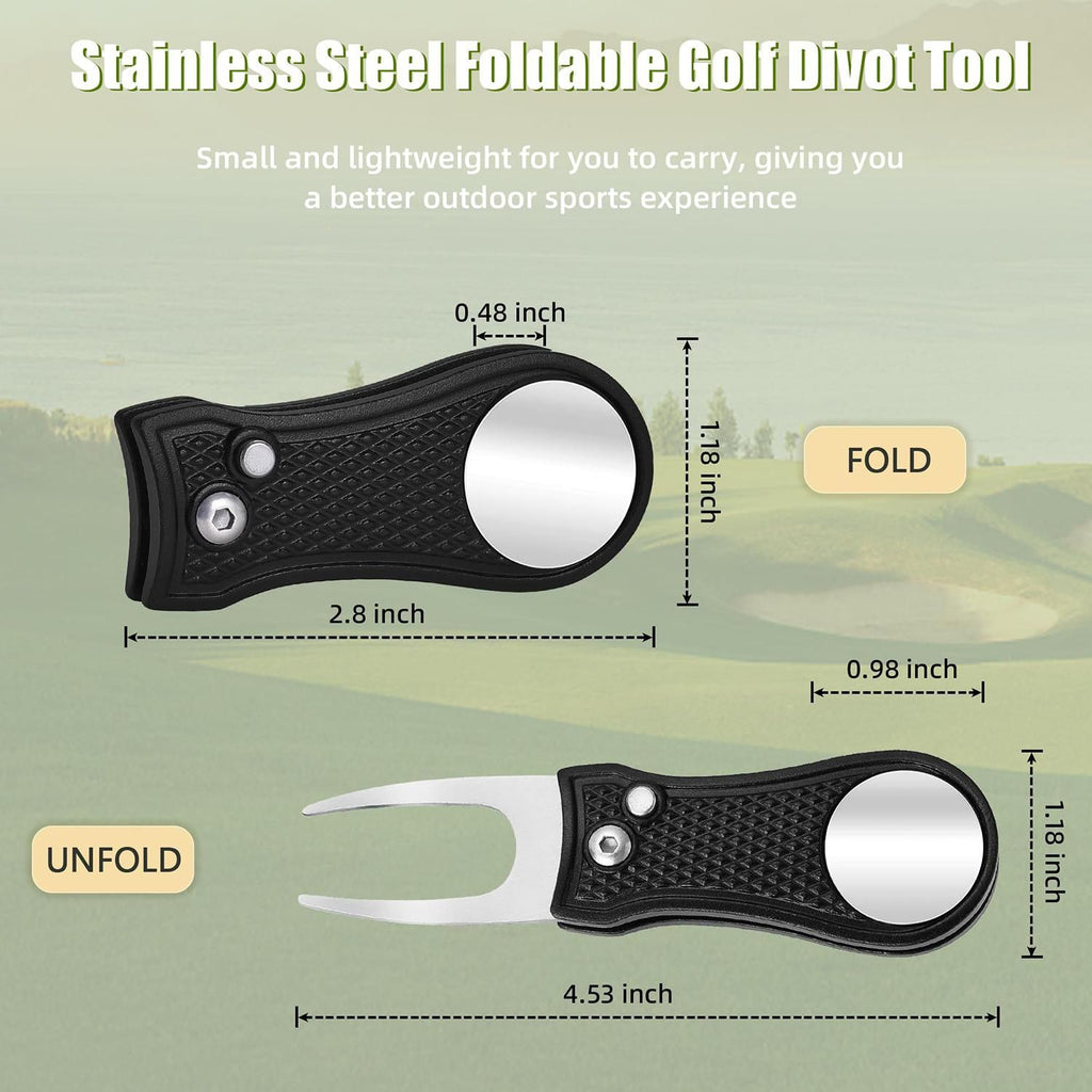Stainless Steel Golf Green Fork Turf Repair Tool for Lawn Care and Divot Maintenance - Green