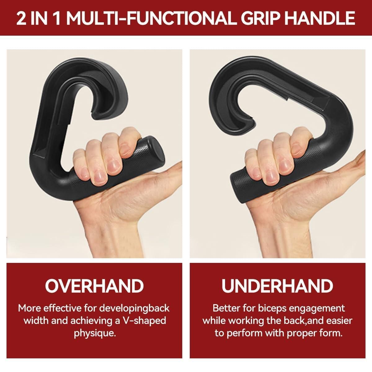 1 Pair Neutral Grip Pull Up Handles Ergonomic 45 90 Degree Barbell Grips Black