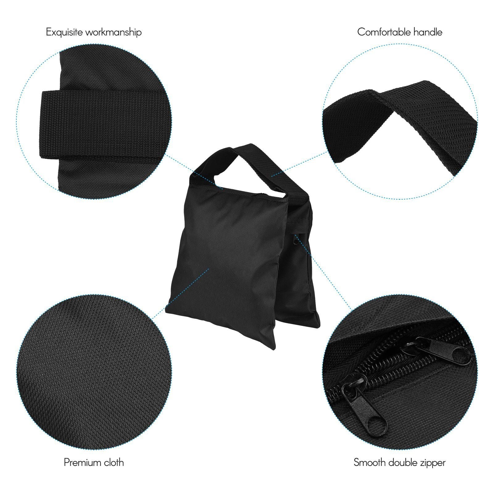 2 PCS Photography Weight Bags Counter-balance Sandbag for Studio Outdoor Video ing(Black,2 pcs)