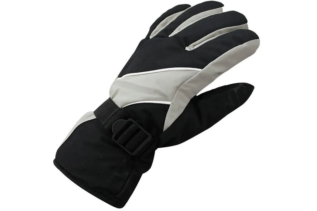 Men's Adult Windproof Rainproof Anti-Slip Ski Gloves, Warm (Grey)