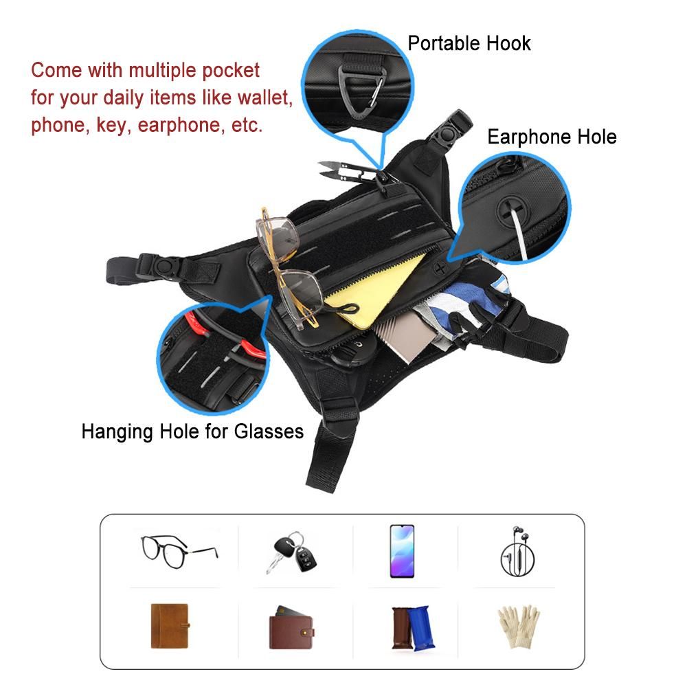 Running Chest Bag Reflective (Black)