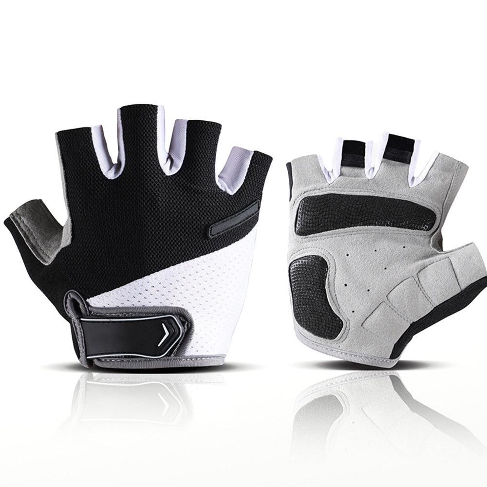 1 Pair Cycling Half Finger Bike Gloves With Anti Slip Pad For Unisex - Black M