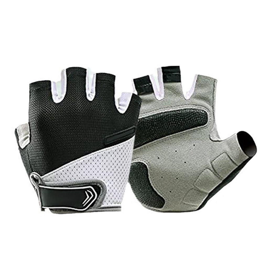 1 Pair Cycling Half Finger Bike Gloves With Anti Slip Pad For Unisex - Black L
