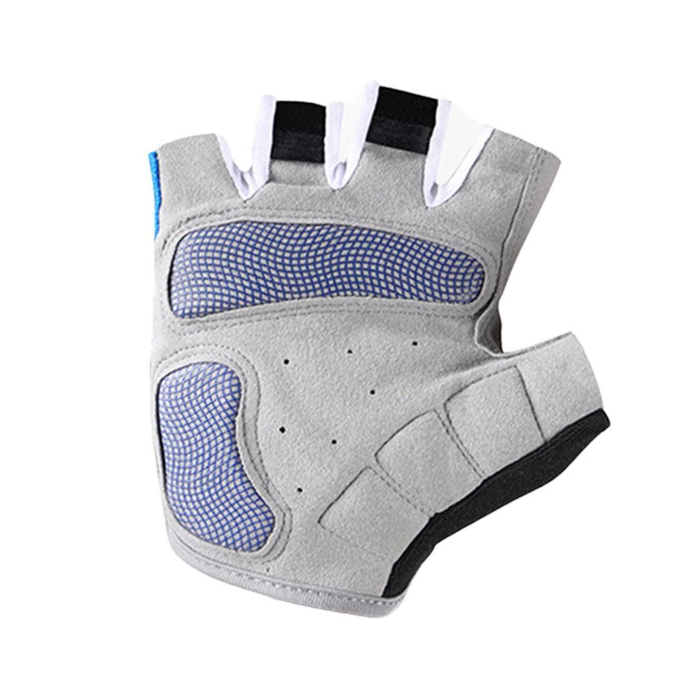 1 Pair Cycling Half Finger Bike Gloves With Anti Slip Pad For Unisex - Blue M