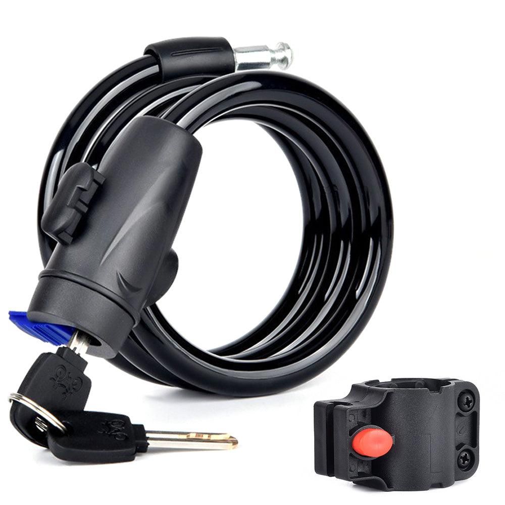Anti-theft Security Bike Cable Lock Bicycle Lock With Bracket And 2pcs Keys