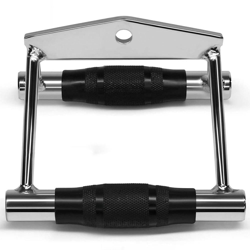 V-Grip Lat Pulldown Bar with Non-Slip Rubber Handle Cable Machine Attachment - Silver