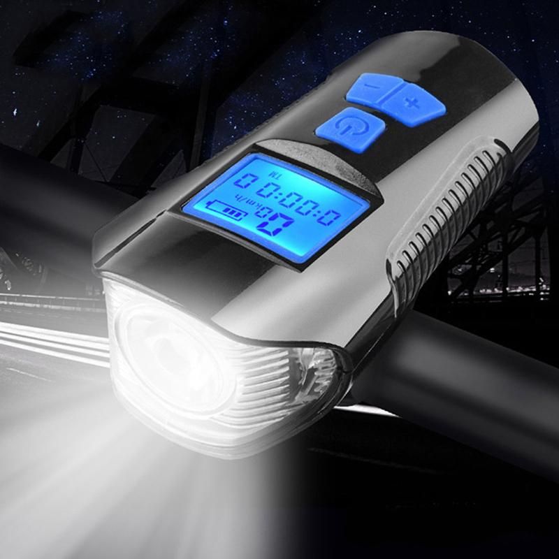 Bike Light Set Speedometer LED Bike Lights Horn LCD USB Bike Tail Light Blue
