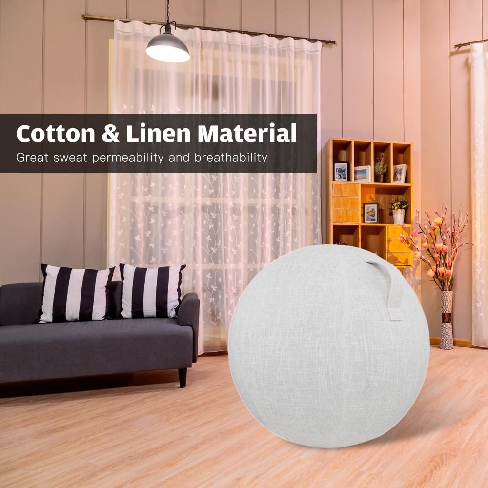 65cm Cotton Linen Yoga Ball Cover Protective Exercise Ball Skin Wrap Accessory
