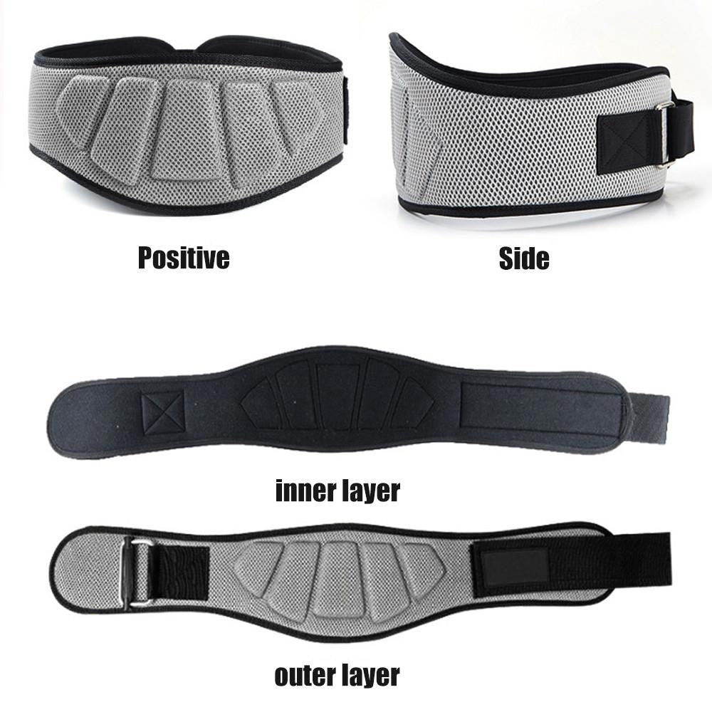 Weightlifting Belt for Men and Women Gray Adjustable Gym Training Powerlifting Back Support Belt Gray S