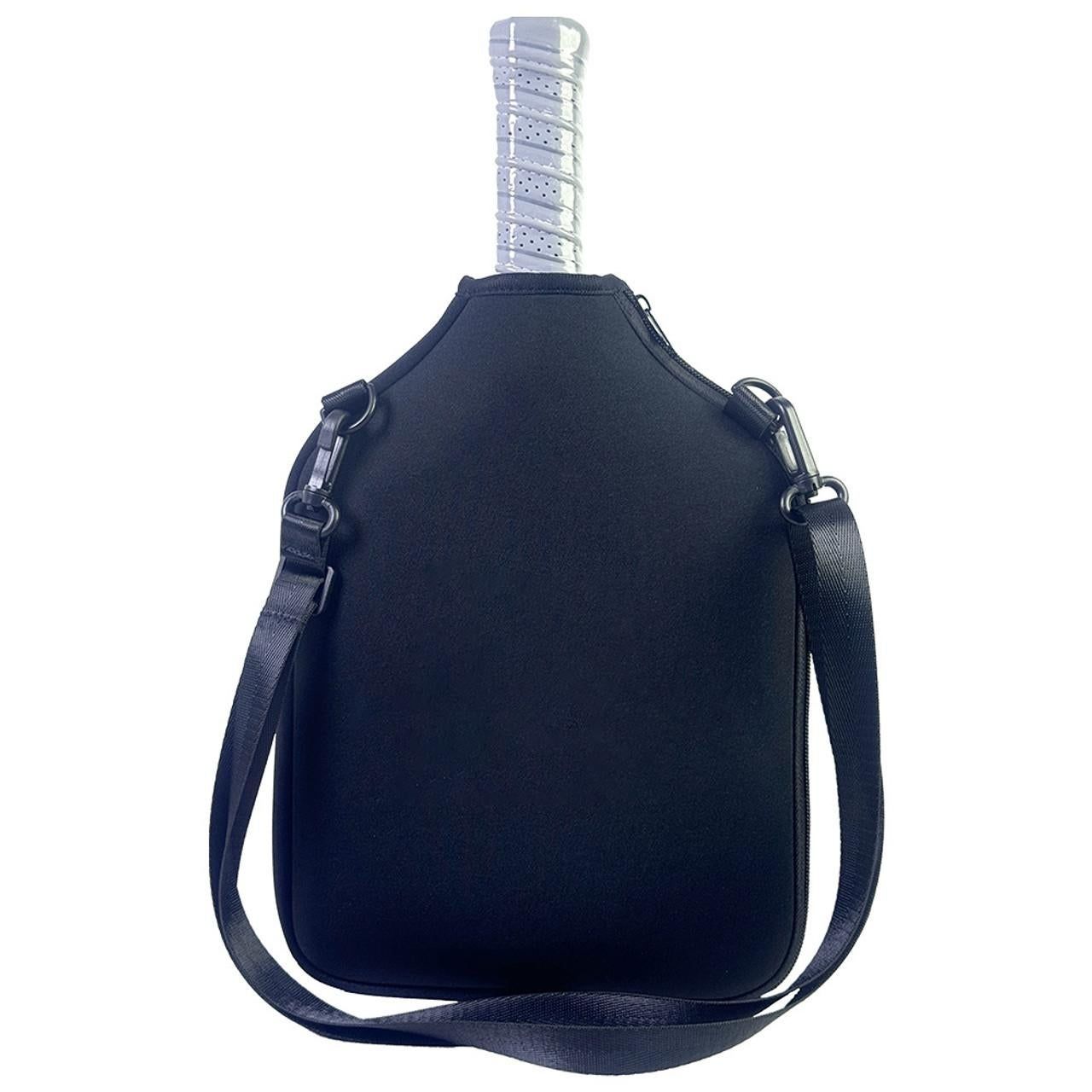 Neoprene Tennis & Pickleball Paddle Bag Lightweight Protective Carry Case with Shoulder Strap - Black