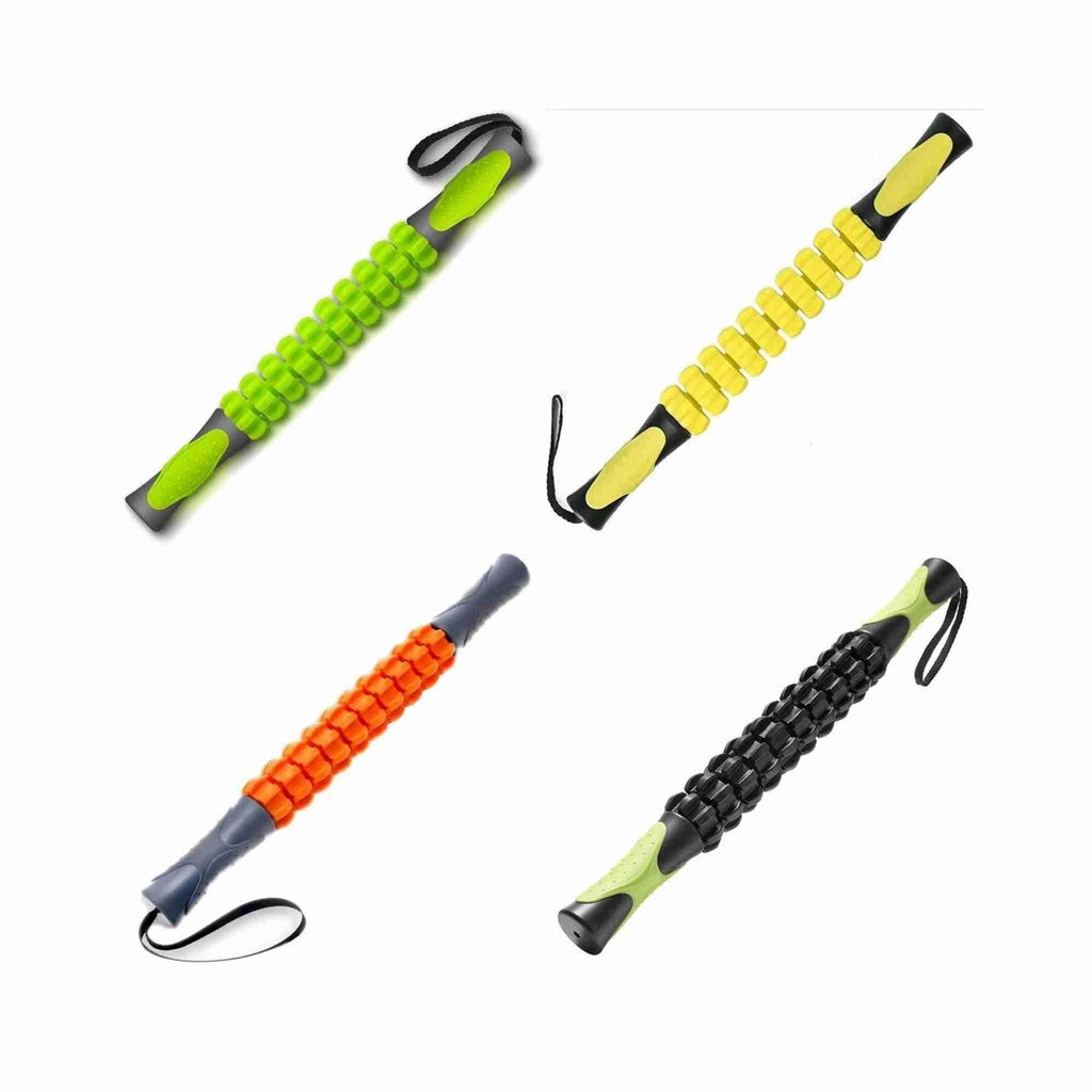 Muscle Massage Roller Stick Deep Tissue Fascia Bar Recovery Fitness Training Gym - Black